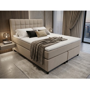 Postel s matrací a topperem BIRNA 2 BSB béžová, 140x200 cm 1