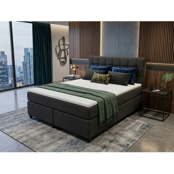 Postel s matrací a topperem BIRNA 2 BSB antracitová, 140x200 cm 1