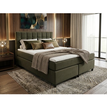 Postel s matrací a topperem BIRNA 2 BSB olivová, 140x200 cm 1