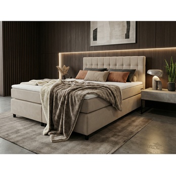 Postel s matrací a topperem BIRNA 2 BSB béžová, 160x200 cm 1