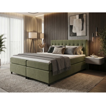 Postel s matrací a topperem BIRNA 2 BSB olivová, 180x200 cm 1