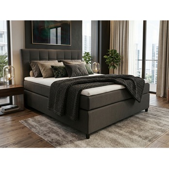 Postel s matrací a topperem BIRNA 2 BSB antracitová, 120x200 cm 1