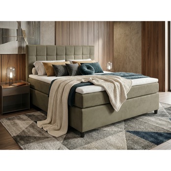 Postel s matrací a topperem BIRNA 2 BSB olivová, 120x200 cm 1