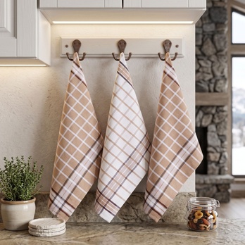 Kuchyňské utěrky BISTRO DARK BEIGE MIX 50x70 cm, 3 ks 1