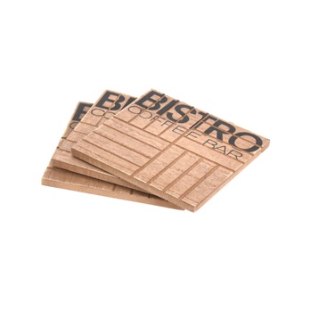 Sada podtácků BISTRO černá/přírodní, 4 ks 2