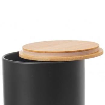 Dóza na hrubou mouku BLACK černá/bambus 2