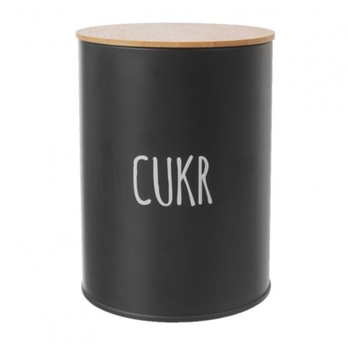 Dóza na cukr BLACK černá/bambus 3