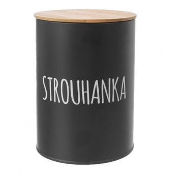 Dóza na strouhanku BLACK černá/bambus 2