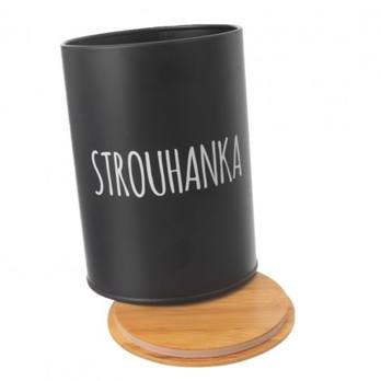 Dóza na strouhanku BLACK černá/bambus 3