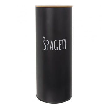 Dóza na špagety BLACK černá/bambus 2