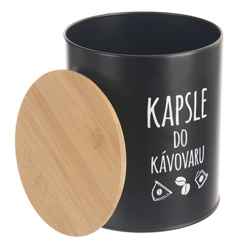 Dóza na kapsle do kávovaru BLACK černá/bambus 3
