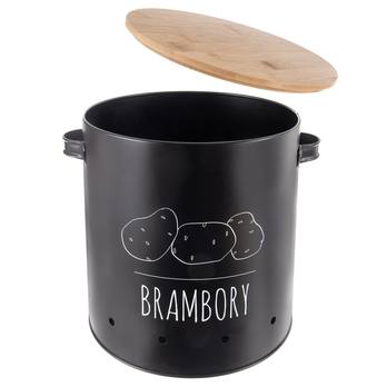 Dóza na brambory BLACK černá/bambus 1
