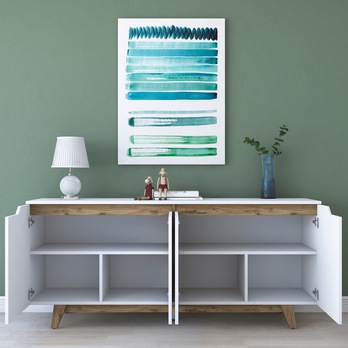 Komoda BLANCO bílá/ořech 2