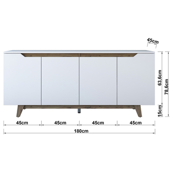 Komoda BLANCO bílá/ořech 8