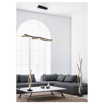 Stojací lampa BLAZE černá/zlatá 1