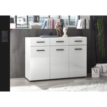 Komoda BOBINA 3 bílá/bílá vysoký lesk 1