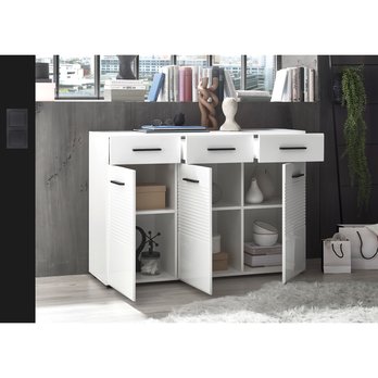 Komoda BOBINA 3 bílá/bílá vysoký lesk 3