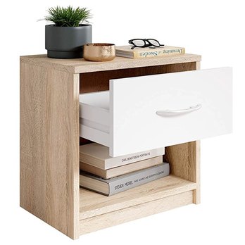 Noční stolek BOBO dub/bílá 2