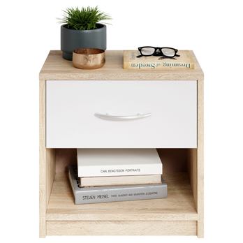 Noční stolek BOBO dub/bílá 3
