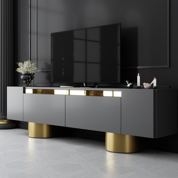 TV stolek BOHEM antracitová/zlatá 5