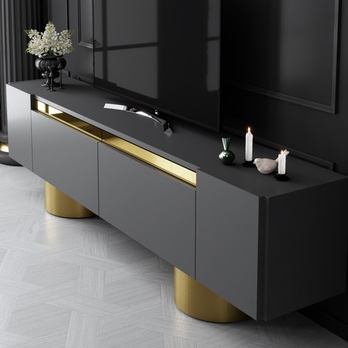 TV stolek BOHEM antracitová/zlatá 6