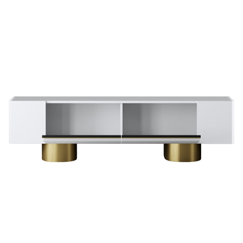 TV stolek BOHEM bílá/zlatá 2