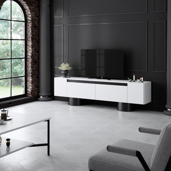 TV stolek BOHEM bílá/černá 1