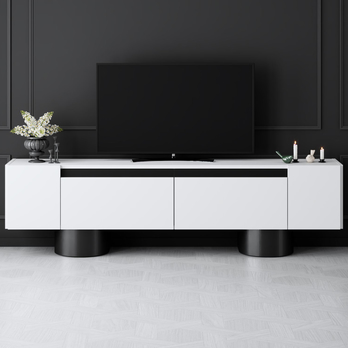 TV stolek BOHEM bílá/černá 3