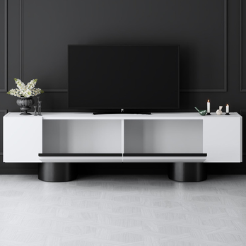 TV stolek BOHEM bílá/černá 4