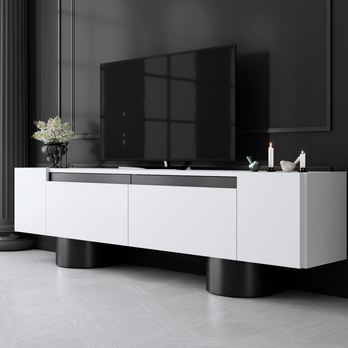 TV stolek BOHEM bílá/černá 5