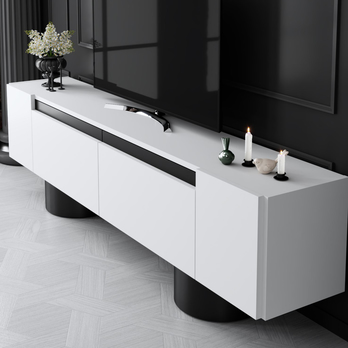 TV stolek BOHEM bílá/černá 6