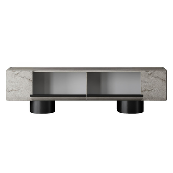 TV stolek BOHEM travertin/černá 2