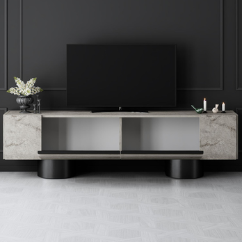 TV stolek BOHEM travertin/černá 4