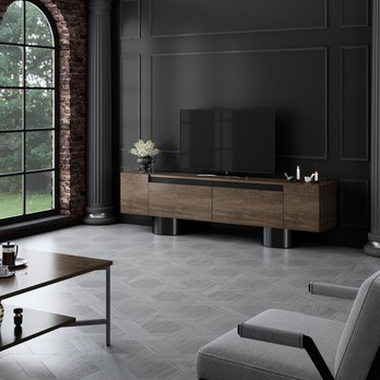 TV stolek BOHEM ořech/černá 1