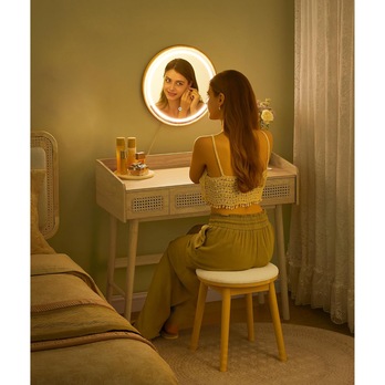Toaletní stolek se zrcadlem BOHO 3 přírodní dub 2