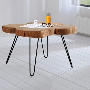 Konferenční stolek BOMBAY přírodní palisandr/černá 1