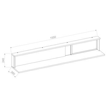 Nástěnná police BORGA 04 dub catania/černá 4