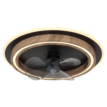 Stropní LED svítidlo s ventilátorem BOZAN černá/hnědá 2