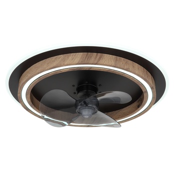Stropní LED svítidlo s ventilátorem BOZAN černá/hnědá 3