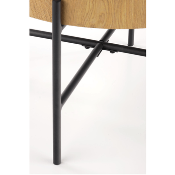 Konferenční stolek  BRAKLY dub/černá, průměr 45 cm 3