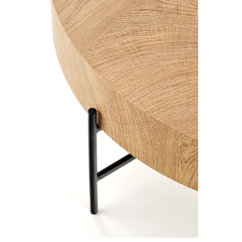 Konferenční stolek BRAKLY dub/černá, průměr 80 cm 2