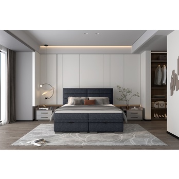Postel boxspring BRAM tmavě modrá, 180x200 cm 1