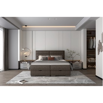 Postel boxspring BRAM tmavě hnědá, 160x200 cm 1