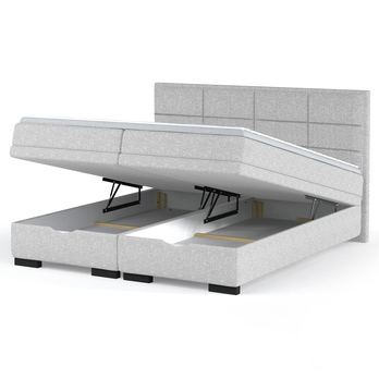 Postel boxspring BRAM světle šedá, 140x200 cm 2