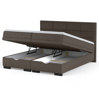 Postel boxspring BRAM tmavě hnědá, 180x200 cm 2