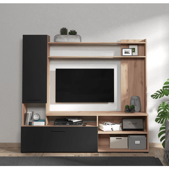 Obývací stěna  BRIGHAM dub artisan/černá 1