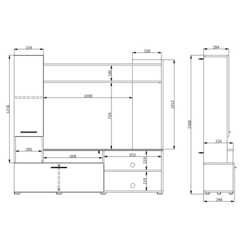 Obývací stěna  BRIGHAM dub artisan/černá 4