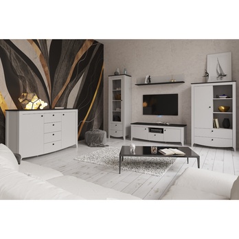 Vitrína BRIONA popelově šedá/antracitová 1