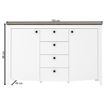 Komoda BRIONA dub sonoma truffle/bílá 2