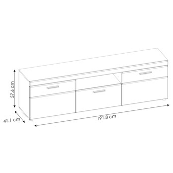 TV komoda BRIXEN dub artisan/kosmos šedá, šířka 192 cm 5